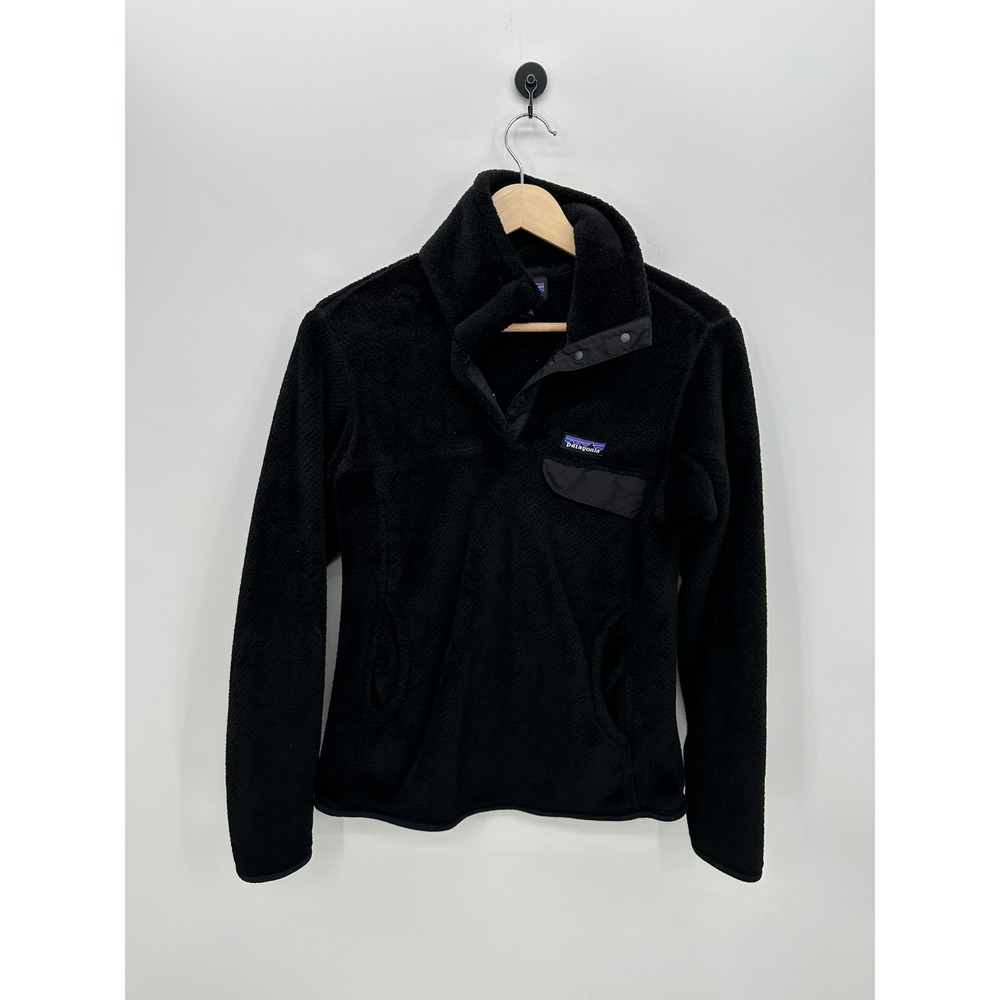 Patagonia Synchilla Snap-T Black Fleece Pullover Womens Sz S‎